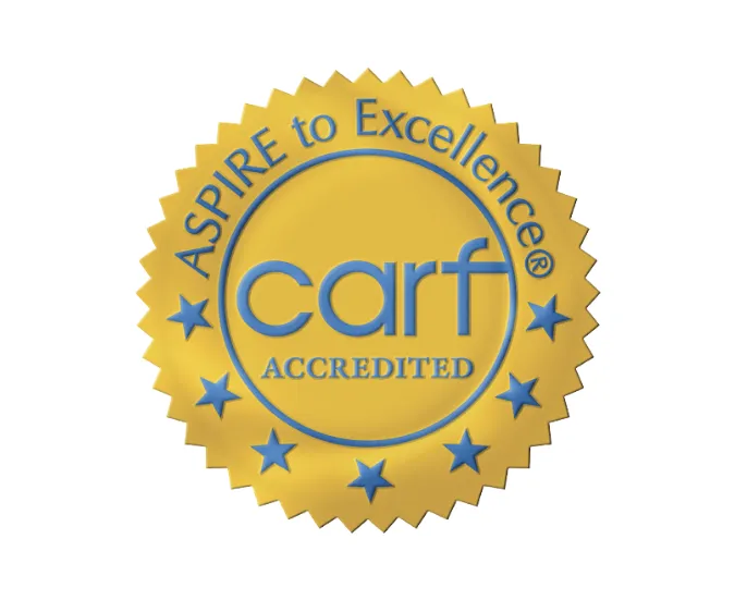 CARF Accredited — Aspire to Excellence seal